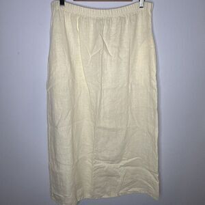 Vintage Maxi Linen Skirt Pockets Beach Women’s M Minimalist Boho 32-36” Waist